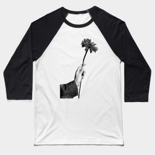 HAND WITH FLOWER grid effect Baseball T-Shirt